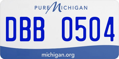 MI license plate DBB0504