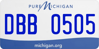 MI license plate DBB0505