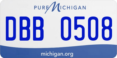 MI license plate DBB0508
