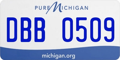 MI license plate DBB0509