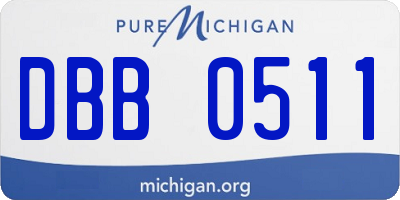 MI license plate DBB0511
