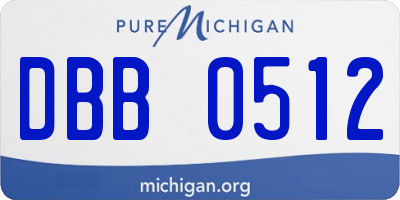 MI license plate DBB0512