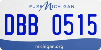 MI license plate DBB0515