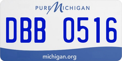 MI license plate DBB0516
