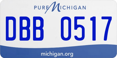 MI license plate DBB0517