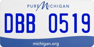 MI license plate DBB0519