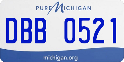MI license plate DBB0521