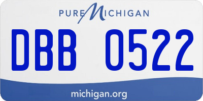 MI license plate DBB0522