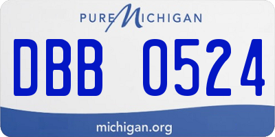 MI license plate DBB0524
