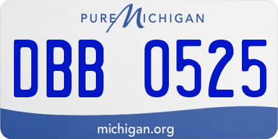 MI license plate DBB0525