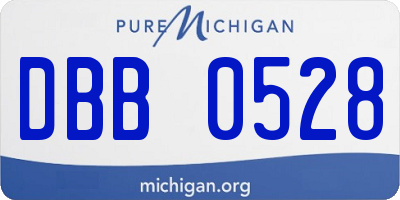 MI license plate DBB0528