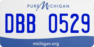 MI license plate DBB0529