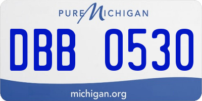 MI license plate DBB0530