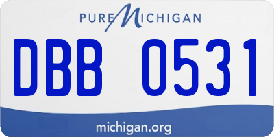 MI license plate DBB0531