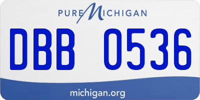 MI license plate DBB0536