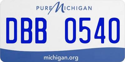 MI license plate DBB0540