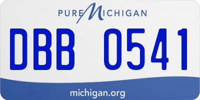 MI license plate DBB0541