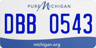 MI license plate DBB0543