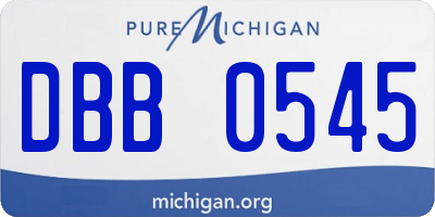 MI license plate DBB0545