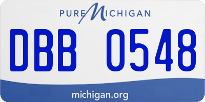 MI license plate DBB0548