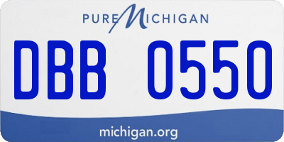 MI license plate DBB0550