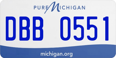 MI license plate DBB0551