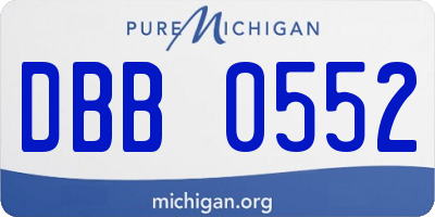 MI license plate DBB0552