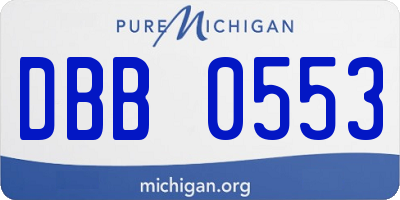 MI license plate DBB0553