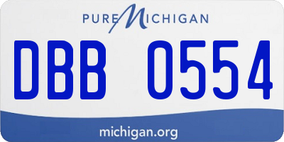 MI license plate DBB0554