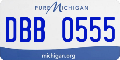 MI license plate DBB0555