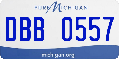MI license plate DBB0557