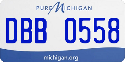 MI license plate DBB0558