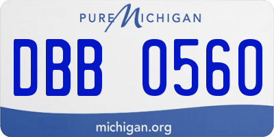 MI license plate DBB0560