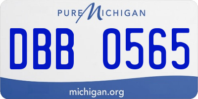 MI license plate DBB0565