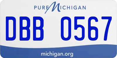 MI license plate DBB0567