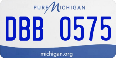 MI license plate DBB0575