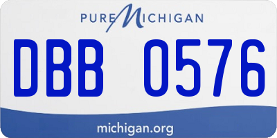 MI license plate DBB0576