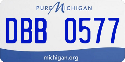 MI license plate DBB0577