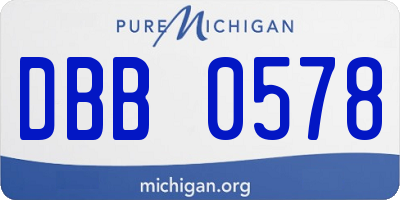 MI license plate DBB0578