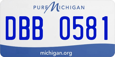 MI license plate DBB0581