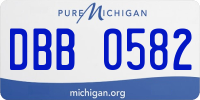 MI license plate DBB0582