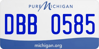MI license plate DBB0585