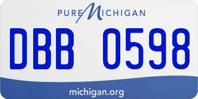 MI license plate DBB0598