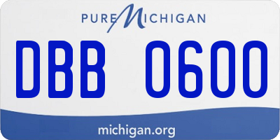 MI license plate DBB0600