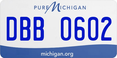 MI license plate DBB0602