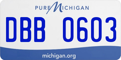 MI license plate DBB0603