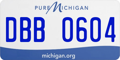 MI license plate DBB0604