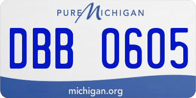 MI license plate DBB0605
