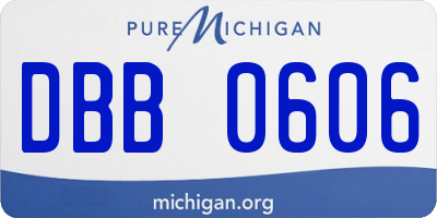 MI license plate DBB0606