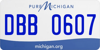 MI license plate DBB0607